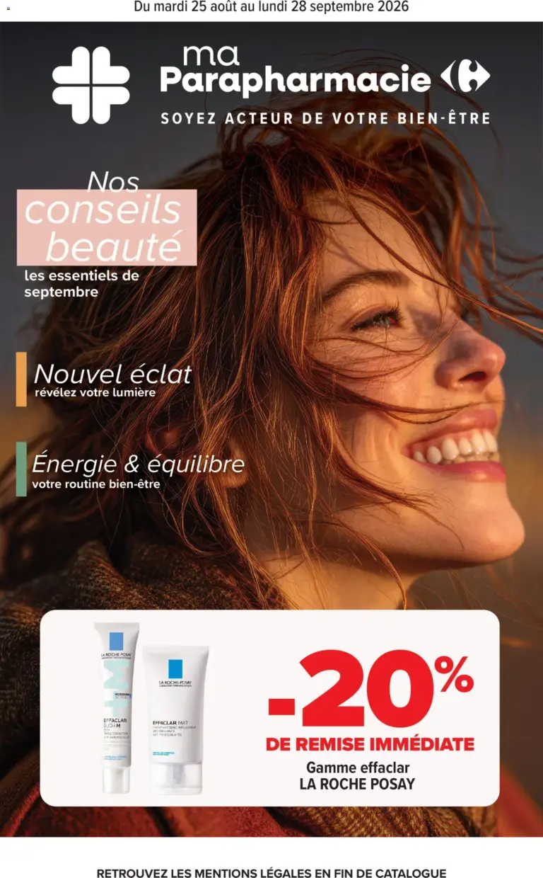 Carrefour Parapharmacie, beauté, santé, bein être à partir du 25/08/2026