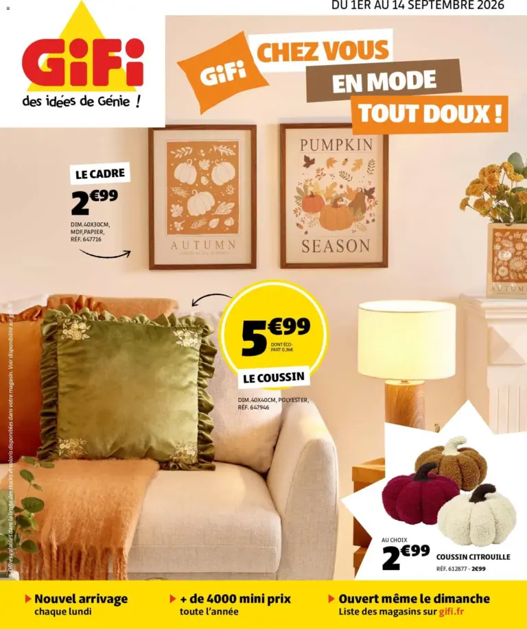 GiFi catalogue à partir du 01/09/2026