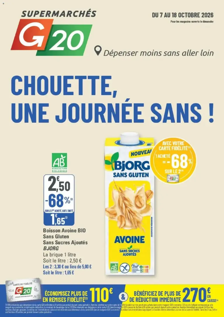 G20 Supermarchés catalogue du 07/10/2026 au 18/10/2026