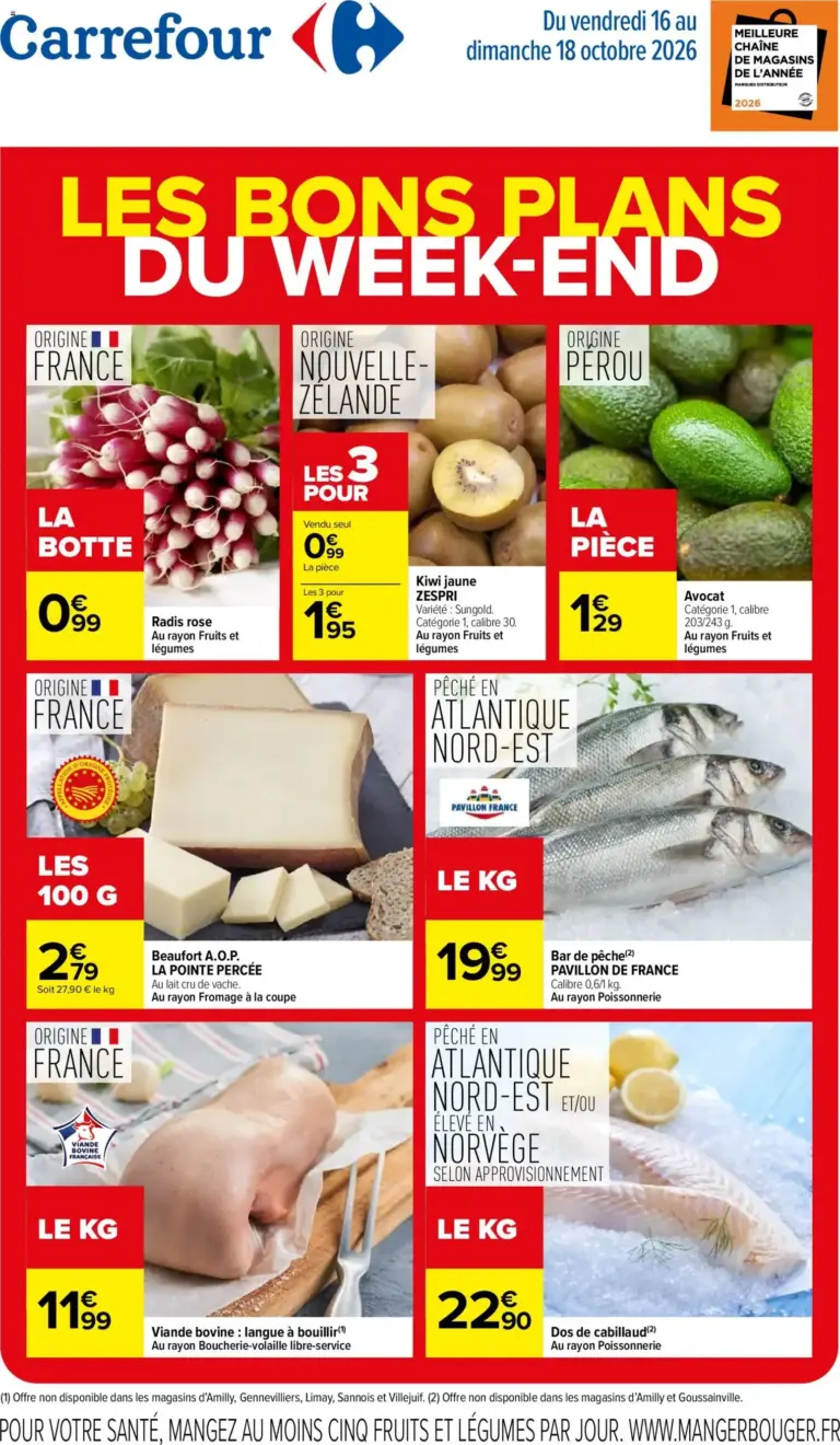 Carrefour les bons plans week end du 16/10/2026 au 18/10/2026