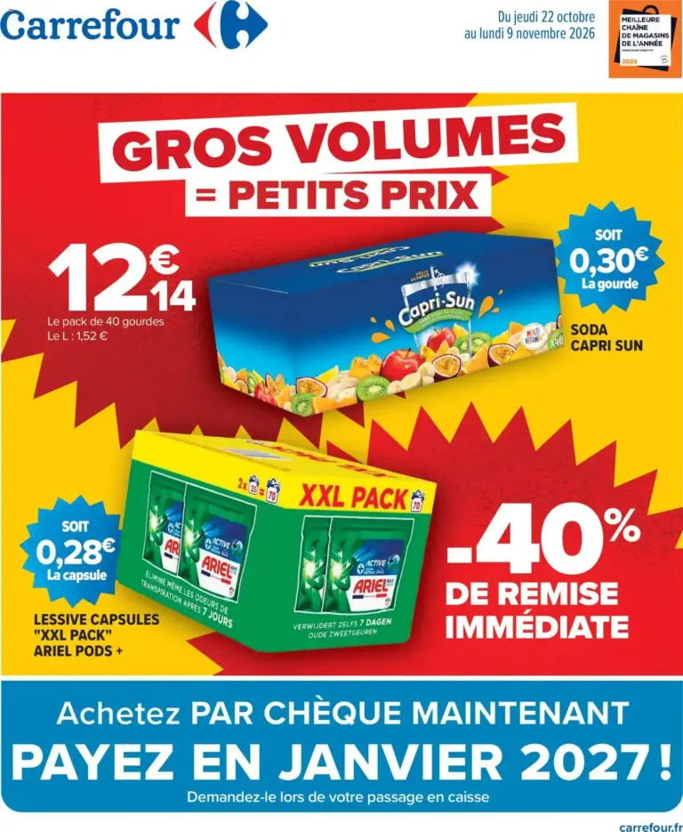 Carrefour Gros volumes = petits prix du 22/10/2026 au 09/11/2026